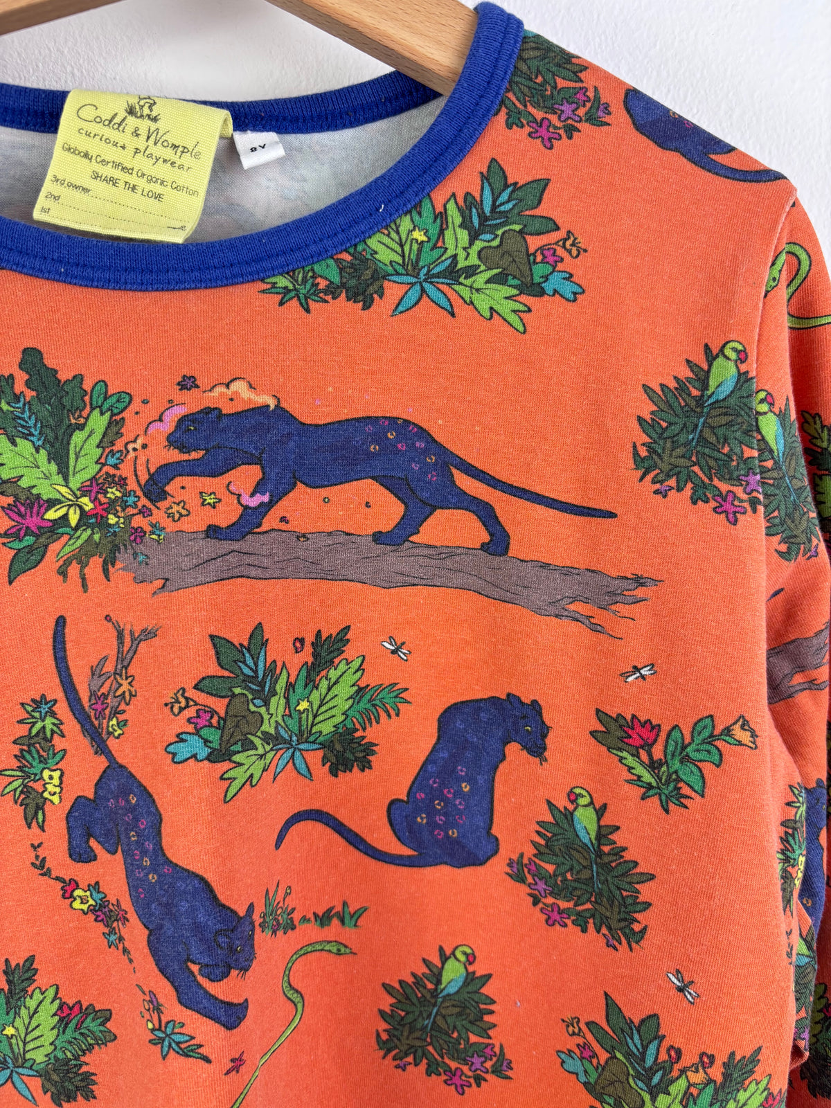 Coddi & Womple Orange Panther Long Sleeve Top 8 Years-Tops-Second Snuggle Preloved