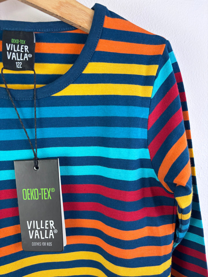 Villervalla Rainbow Stripe Long Sleeve Top 6-7 Years 122-Tops-Second Snuggle Preloved