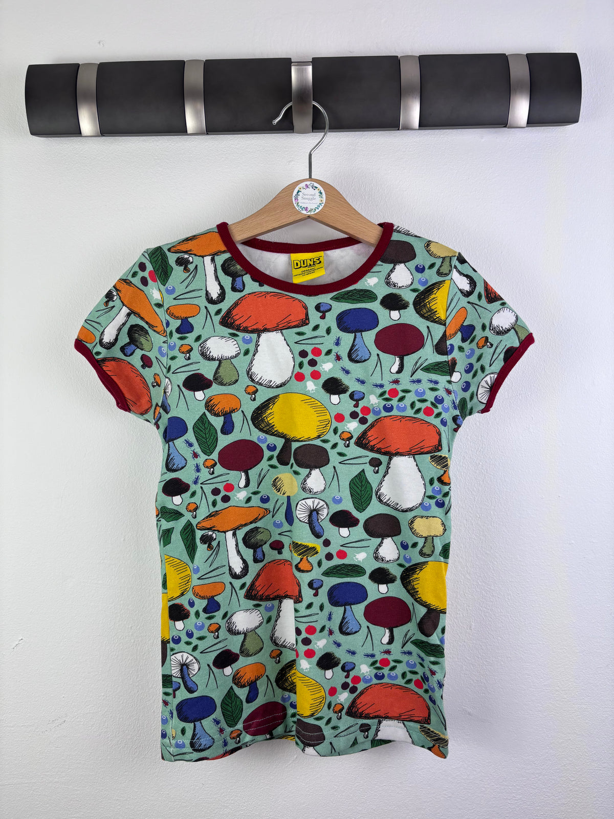Duns Mint Mushroom Print T-Shirt 6-7 Years-Tops-Second Snuggle Preloved