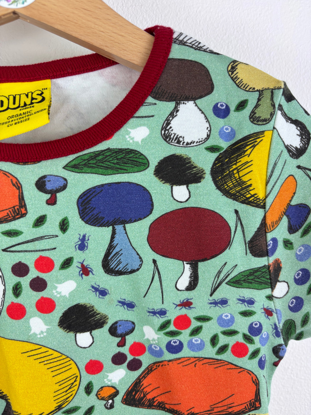 Duns Mint Mushroom Print T-Shirt 6-7 Years-Tops-Second Snuggle Preloved