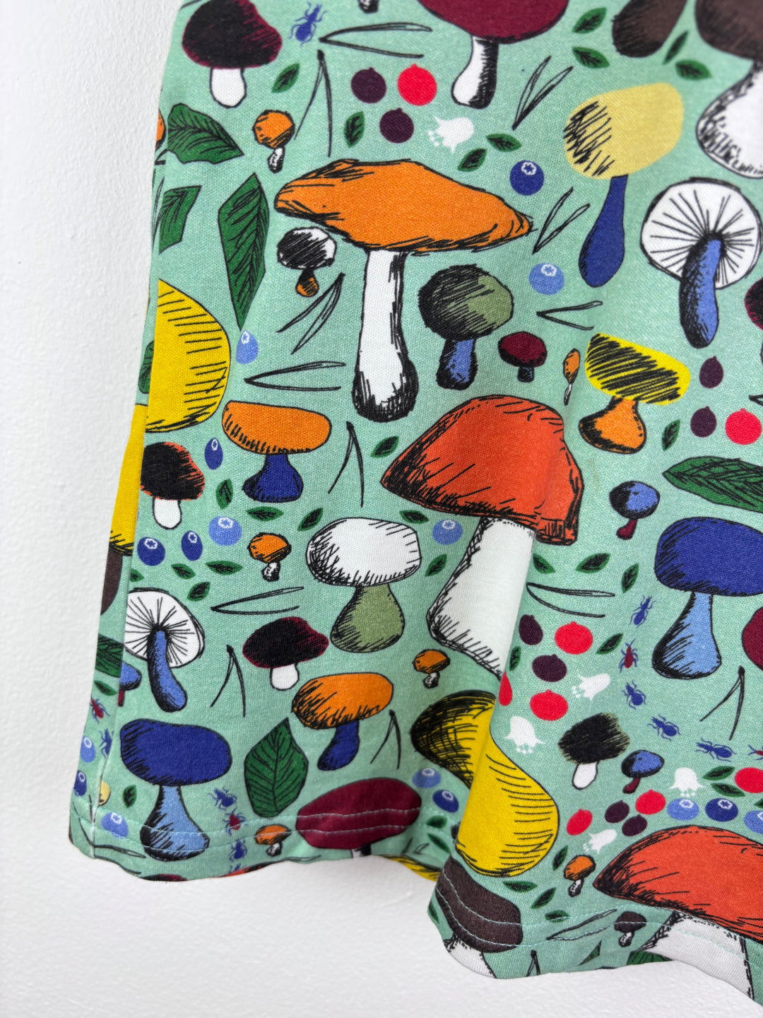 Duns Mint Mushroom Print T-Shirt 6-7 Years-Tops-Second Snuggle Preloved