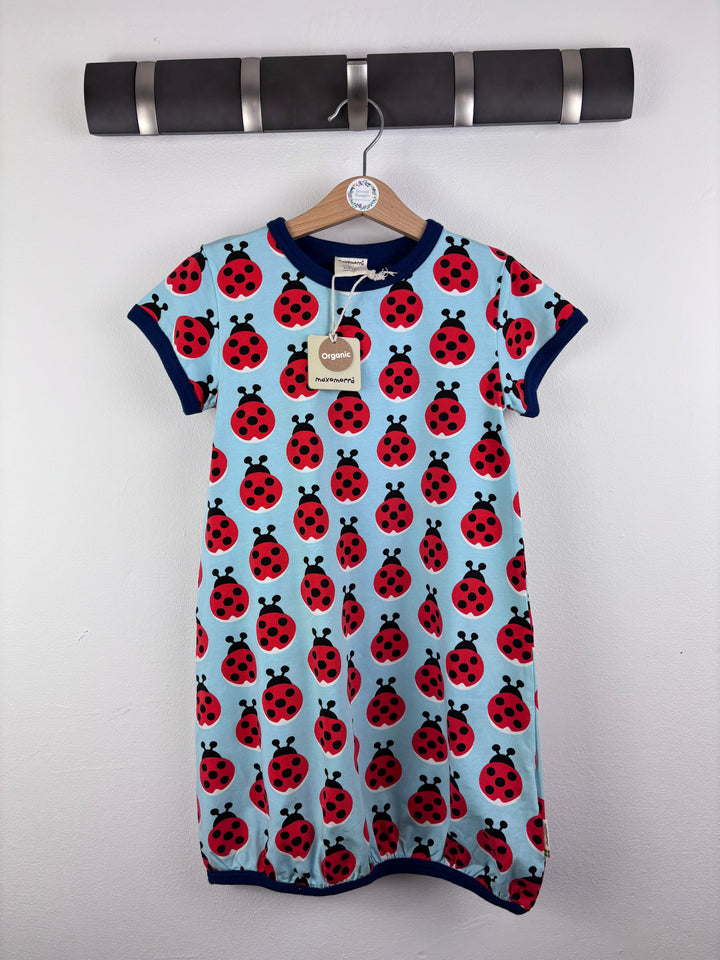 Maxomorra Ladybird Print Dress 5-6 Years-Dresses-Second Snuggle Preloved