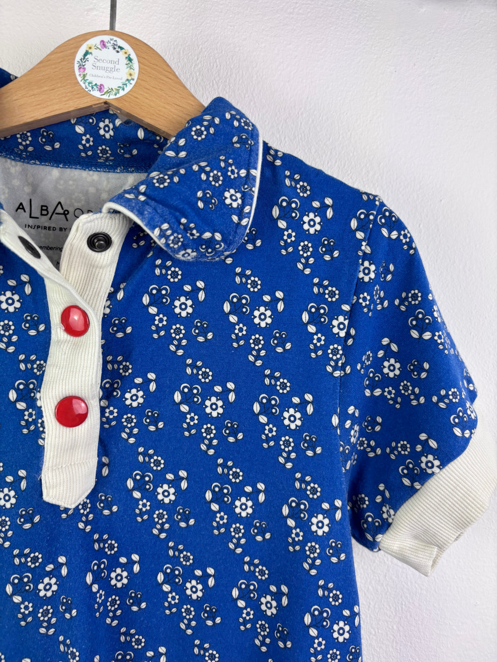 Alba Blue Floral Dress 6-7 Years 122-Dresses-Second Snuggle Preloved