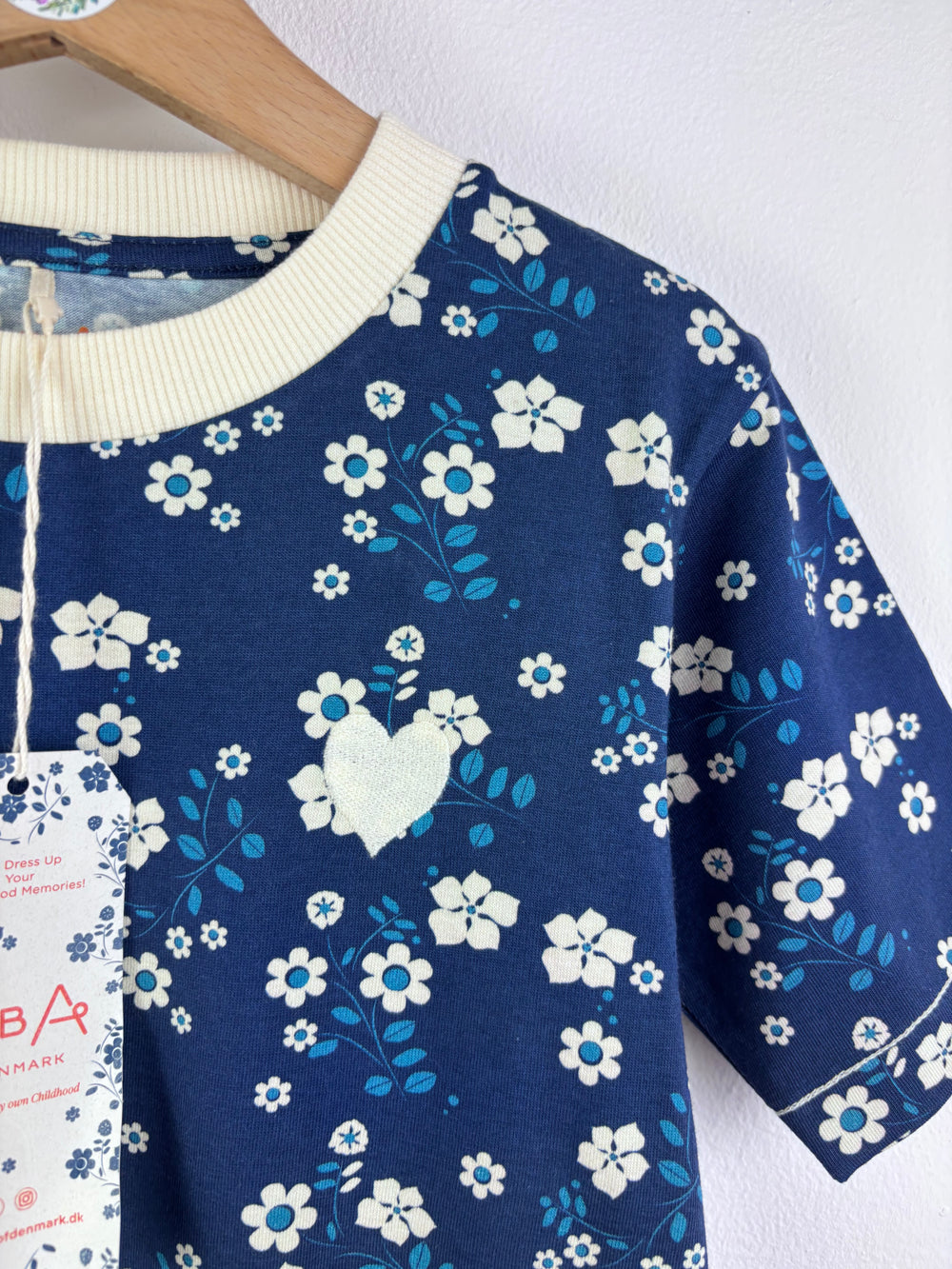 Alba Blue Floral Short Sleeve Dress 6-7 Years 122-Dresses-Second Snuggle Preloved