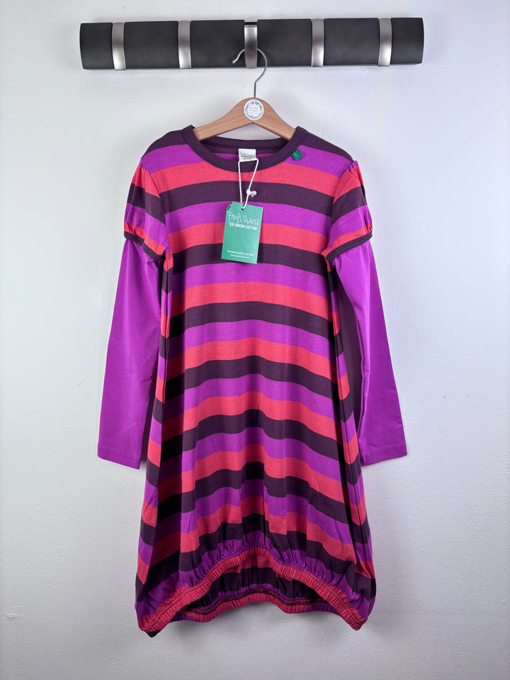 Freds World Purple Pink Stripe Balloon Dress 8 Years-Dresses-Second Snuggle Preloved