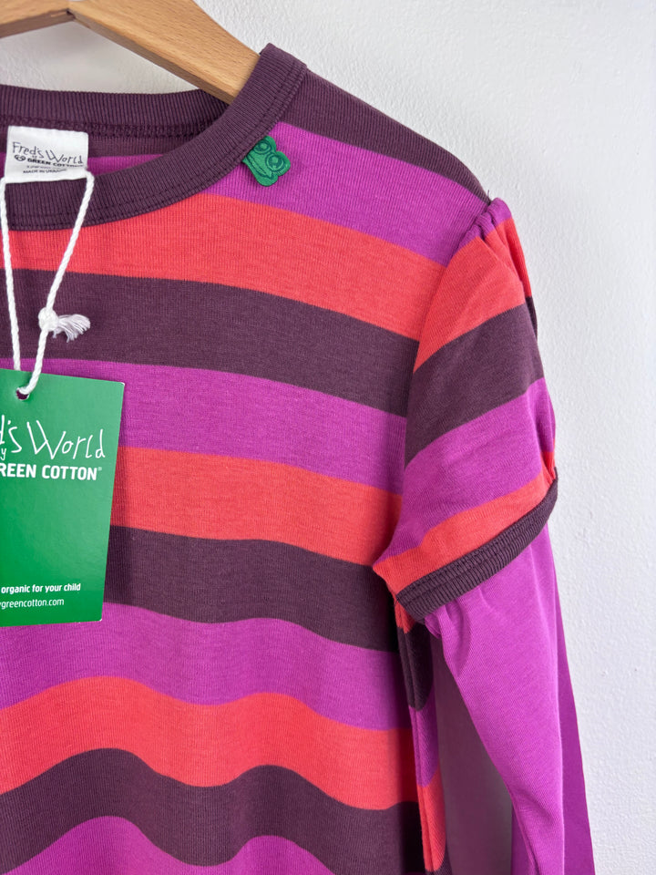 Freds World Purple Pink Stripe Balloon Dress 8 Years-Dresses-Second Snuggle Preloved