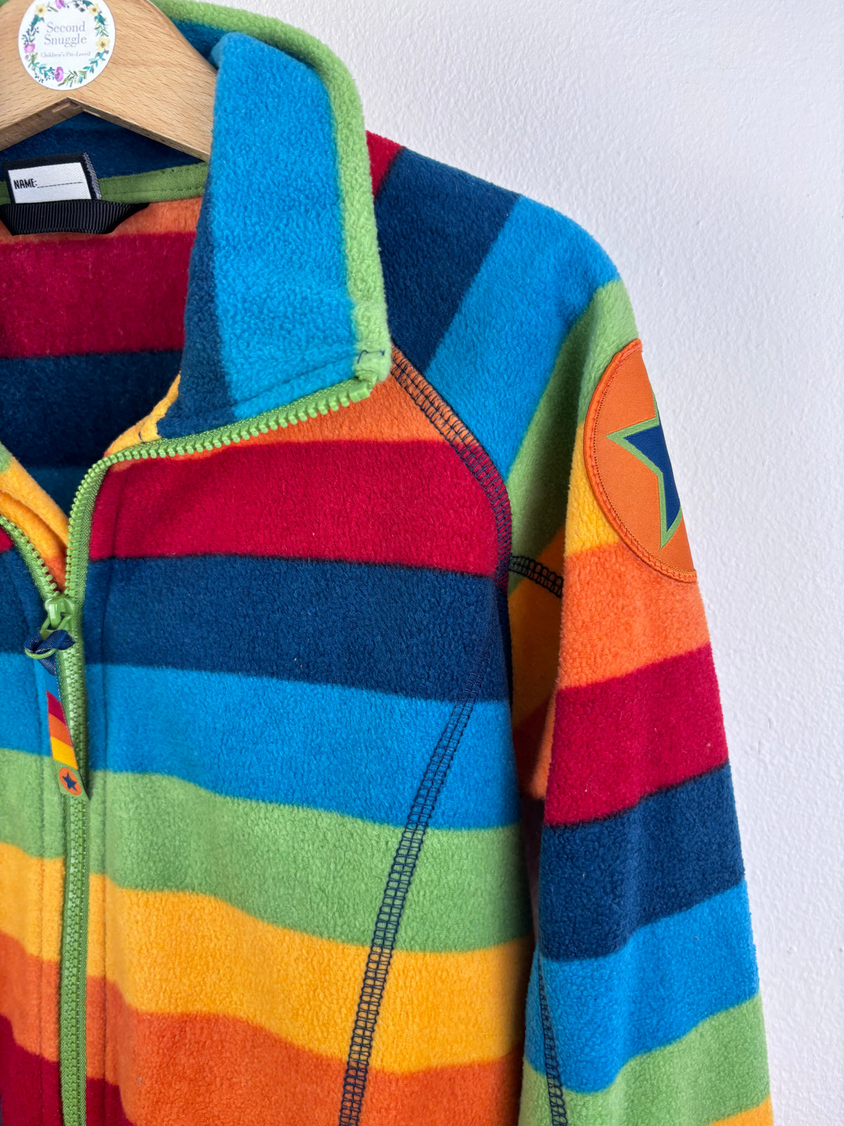 Villervalla Rainbow Stripe Fleece Jacket 6-7 Years 122-Fleeces-Second Snuggle Preloved