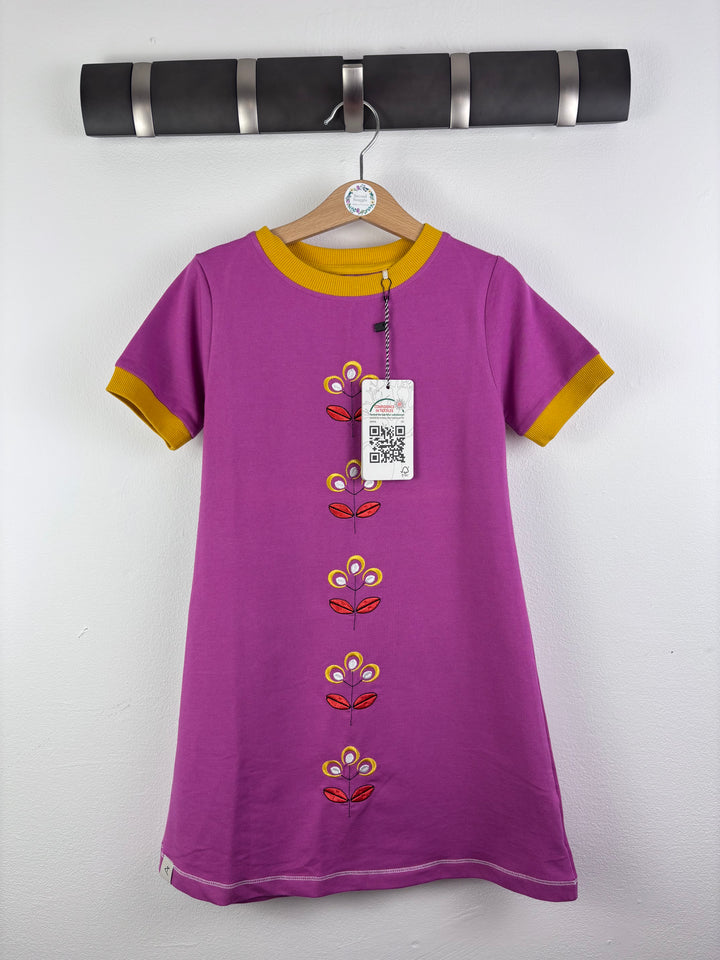 Alba Purple Floral Embroidered Dress 5-6 Years 116-Dresses-Second Snuggle Preloved