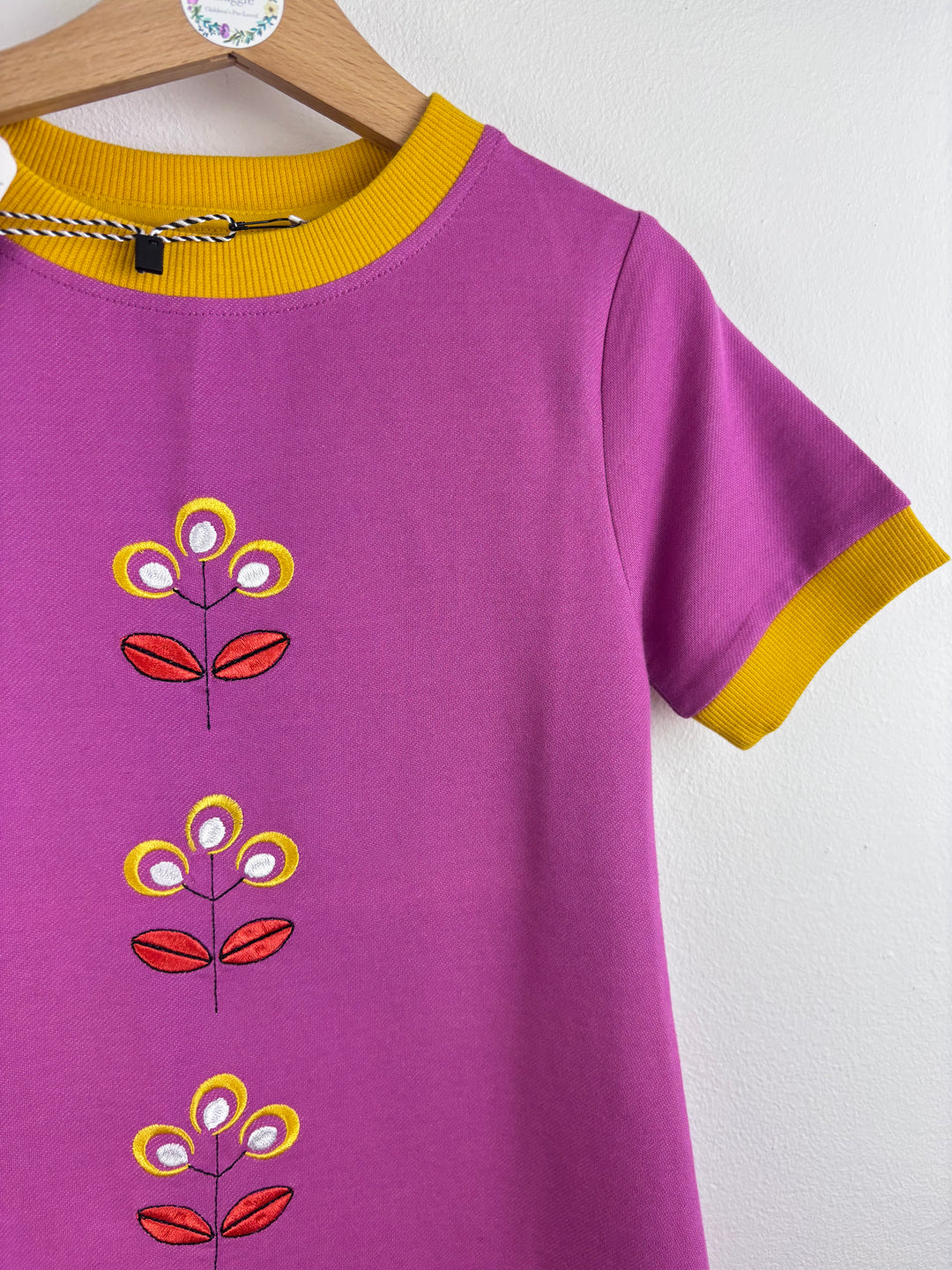 Alba Purple Floral Embroidered Dress 5-6 Years 116-Dresses-Second Snuggle Preloved