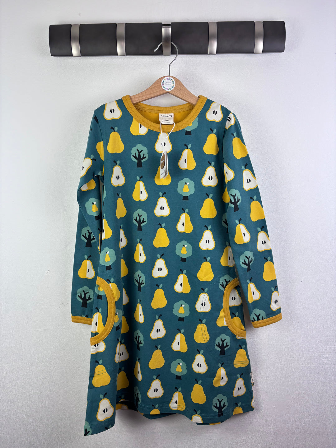 Maxomorra Pear Print Dress 5-6 Years-Dresses-Second Snuggle Preloved