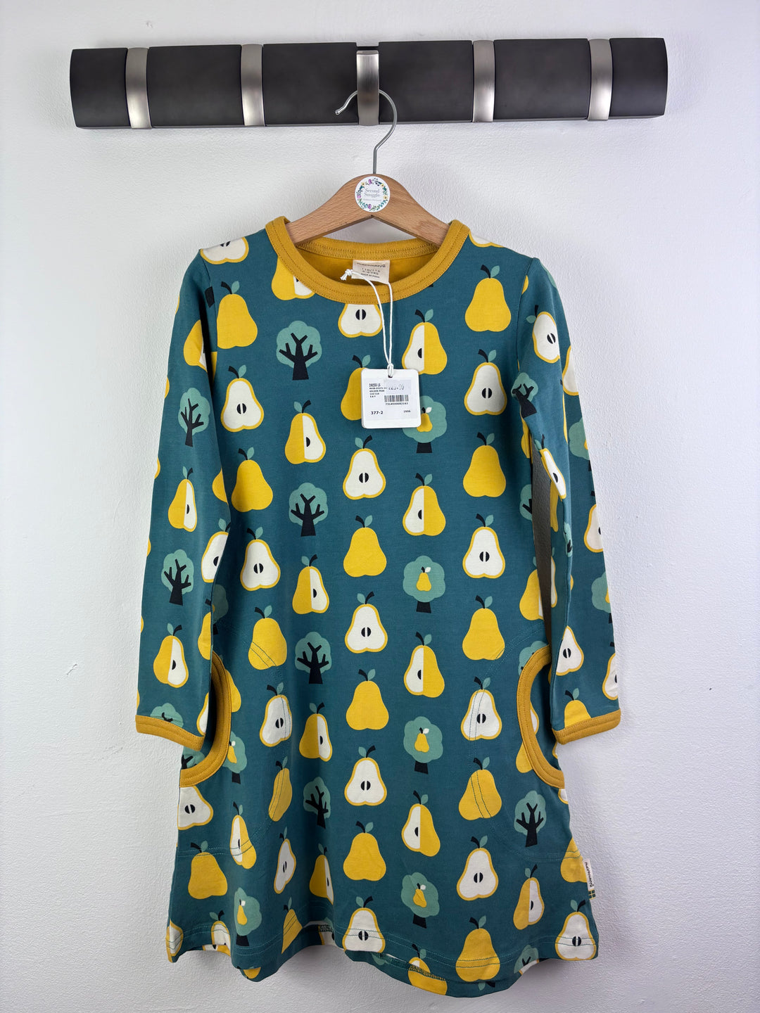Maxomorra Pear Print Dress 7-8 Years-Dresses-Second Snuggle Preloved