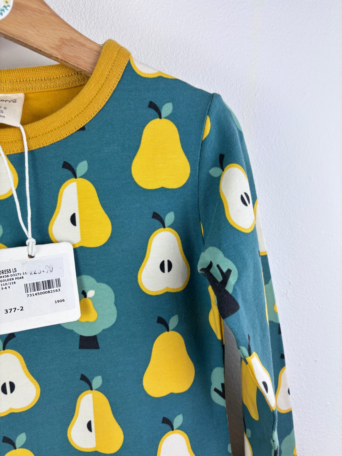Maxomorra Pear Print Dress 7-8 Years-Dresses-Second Snuggle Preloved