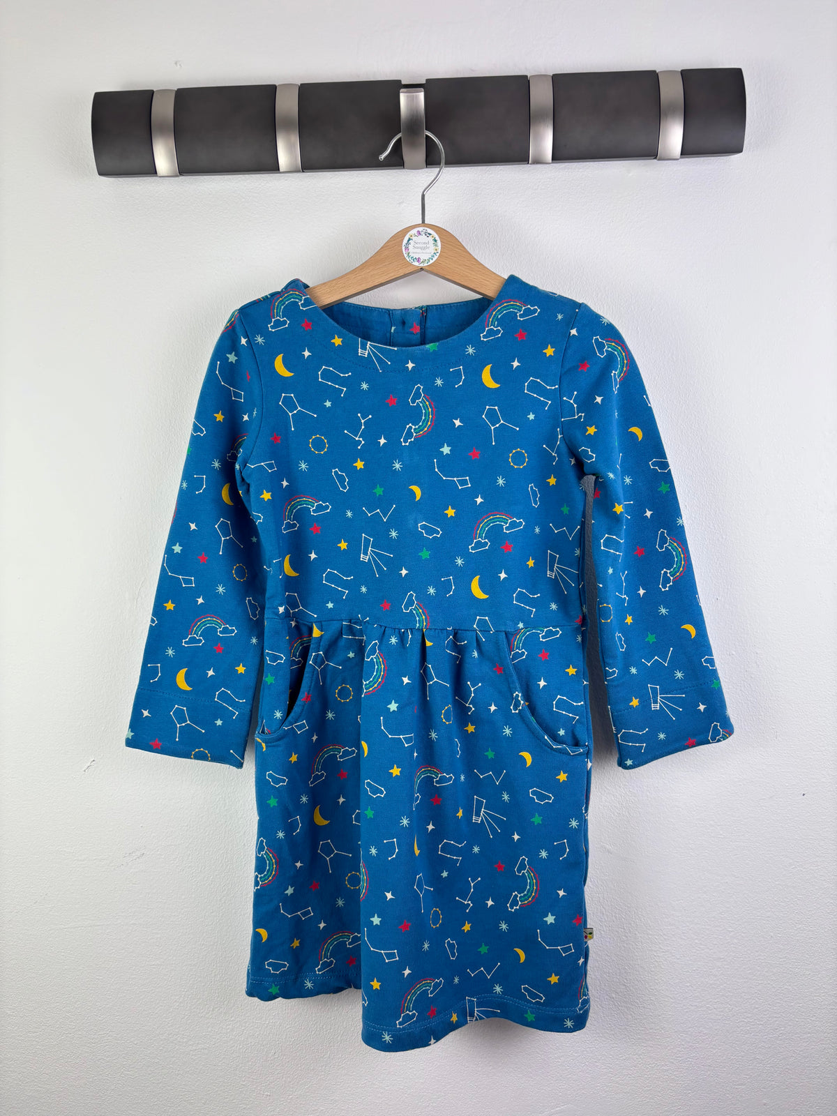 Frugi Blue Starry Sky Dress 3-4 Years-Dresses-Second Snuggle Preloved
