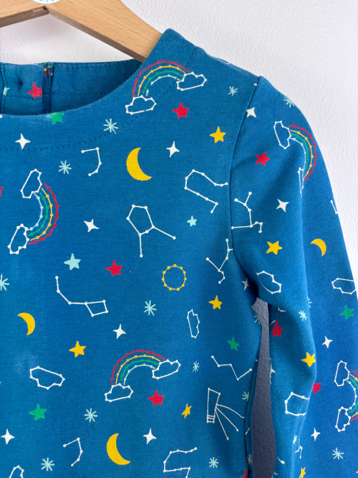 Frugi Blue Starry Sky Dress 3-4 Years-Dresses-Second Snuggle Preloved