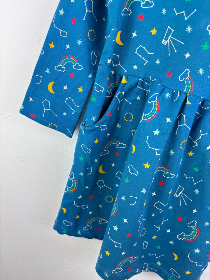 Frugi Blue Starry Sky Dress 3-4 Years-Dresses-Second Snuggle Preloved