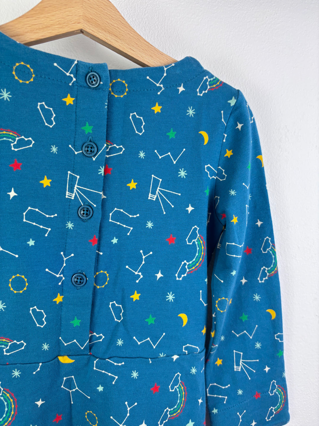 Frugi Blue Starry Sky Dress 3-4 Years-Dresses-Second Snuggle Preloved