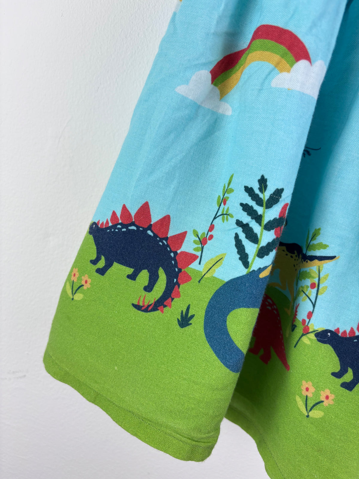 Frugi Blue Dinosaur Border Skirt 6-7 Years-Skirts-Second Snuggle Preloved