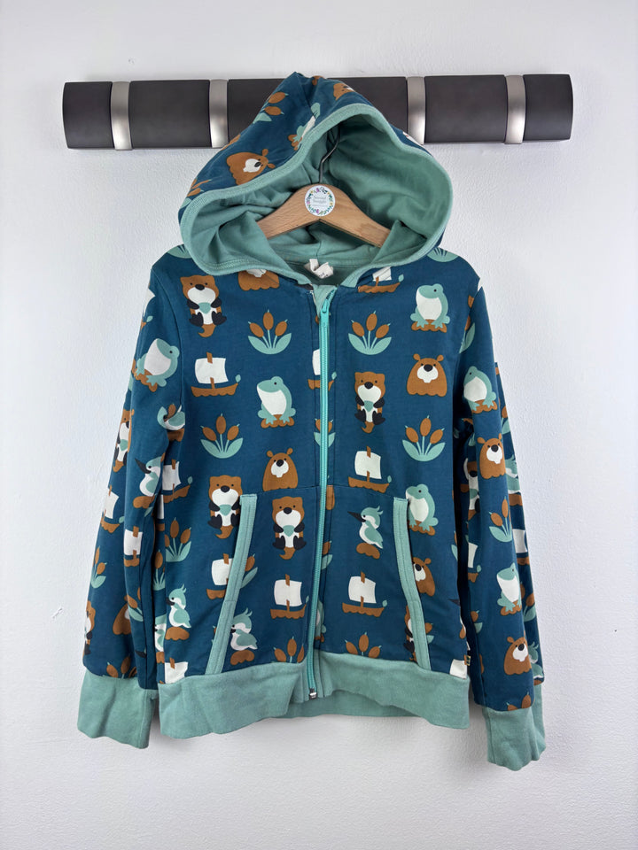 Maxomorra Blue Woodland Zip Hoodie 7-8 Years-Hoodies-Second Snuggle Preloved