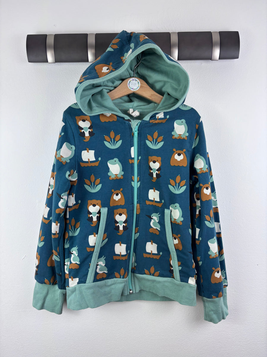 Maxomorra Blue Woodland Zip Hoodie 7-8 Years-Hoodies-Second Snuggle Preloved