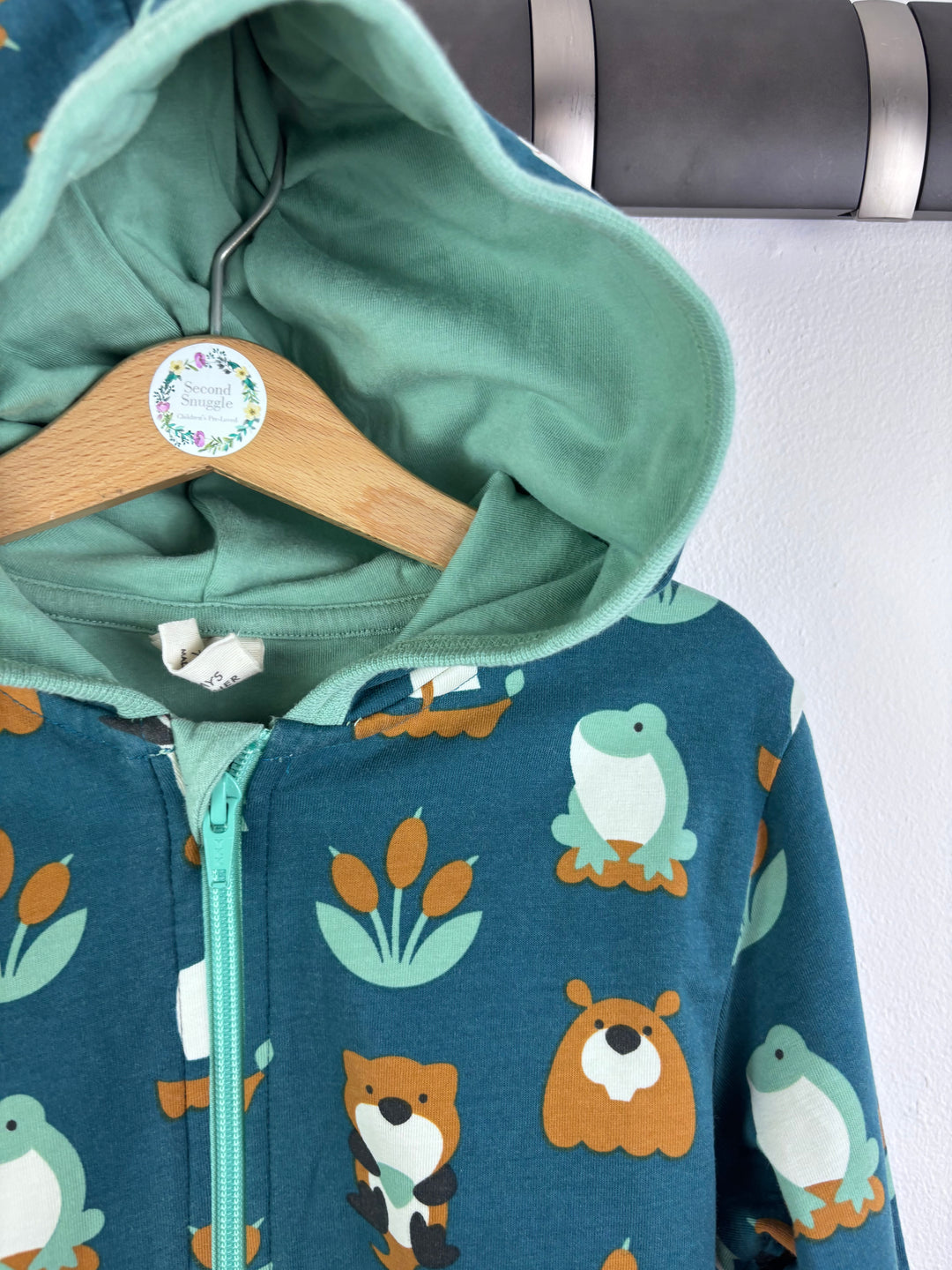 Maxomorra Blue Woodland Zip Hoodie 7-8 Years-Hoodies-Second Snuggle Preloved