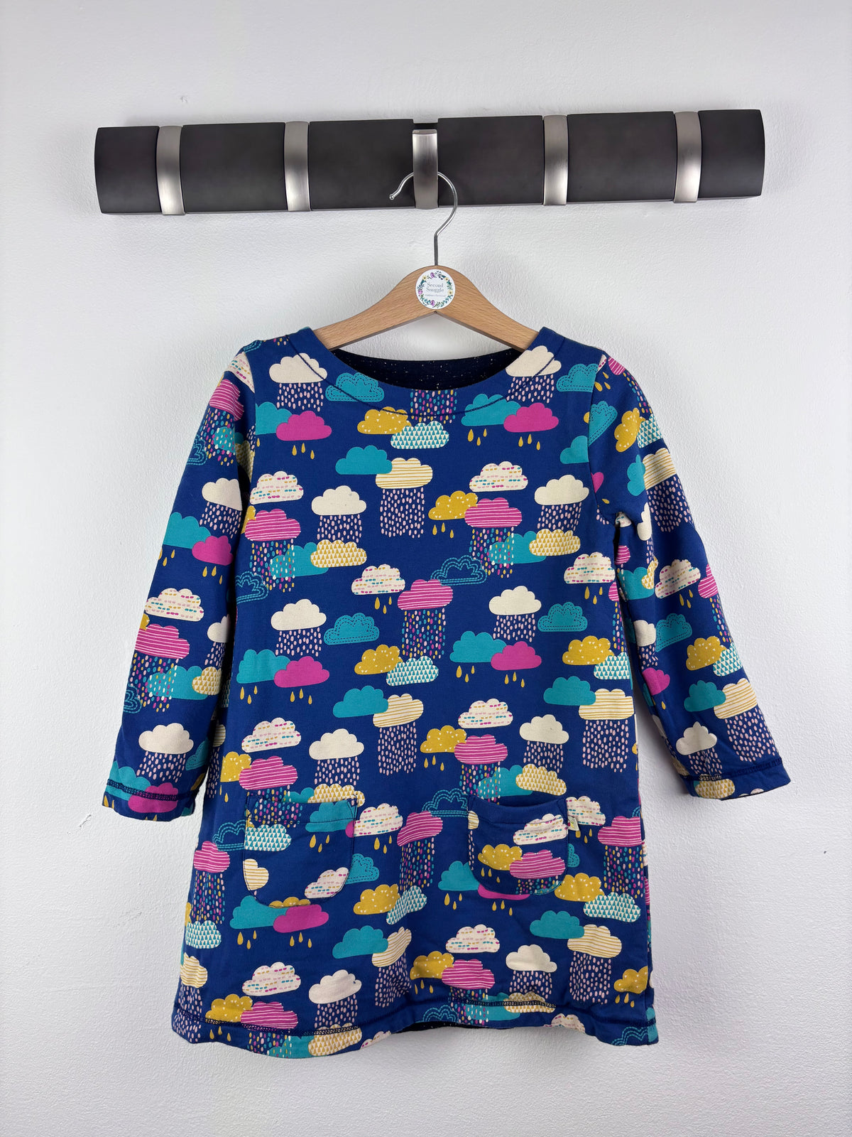 Frugi Blue Rain Cloud Dress 4-5 Years-Dresses-Second Snuggle Preloved
