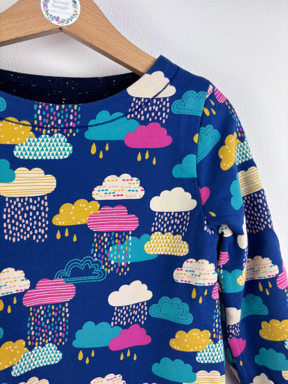 Frugi Blue Rain Cloud Dress 4-5 Years-Dresses-Second Snuggle Preloved