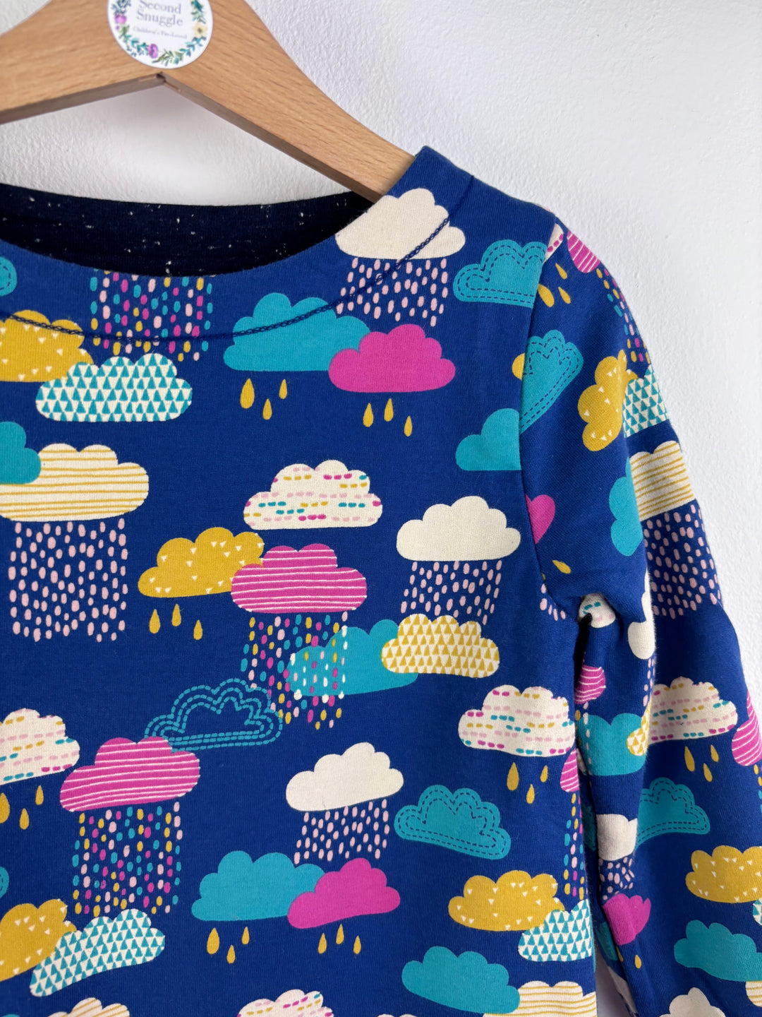 Frugi Blue Rain Cloud Dress 4-5 Years-Dresses-Second Snuggle Preloved