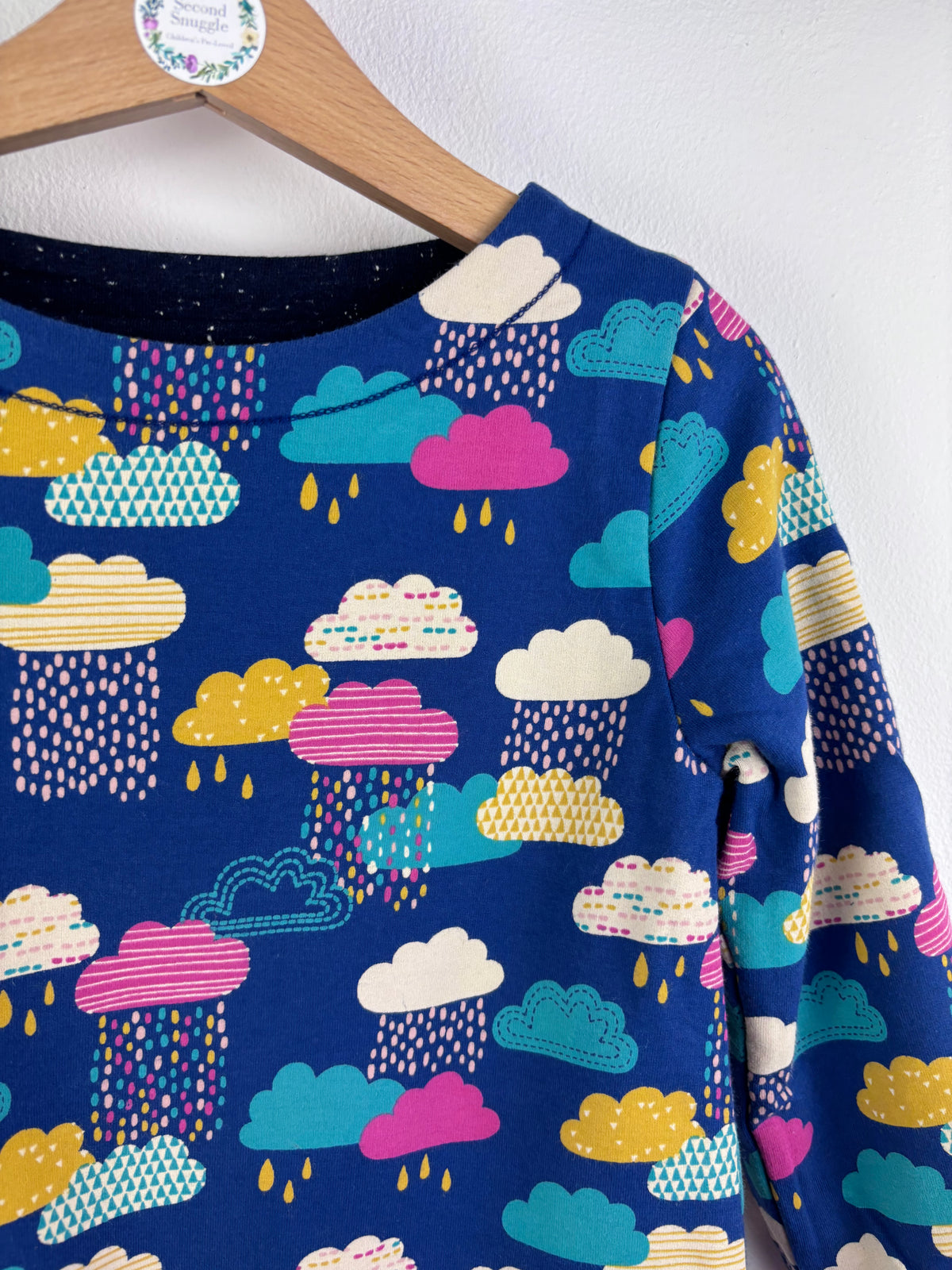 Frugi Blue Rain Cloud Dress 4-5 Years-Dresses-Second Snuggle Preloved
