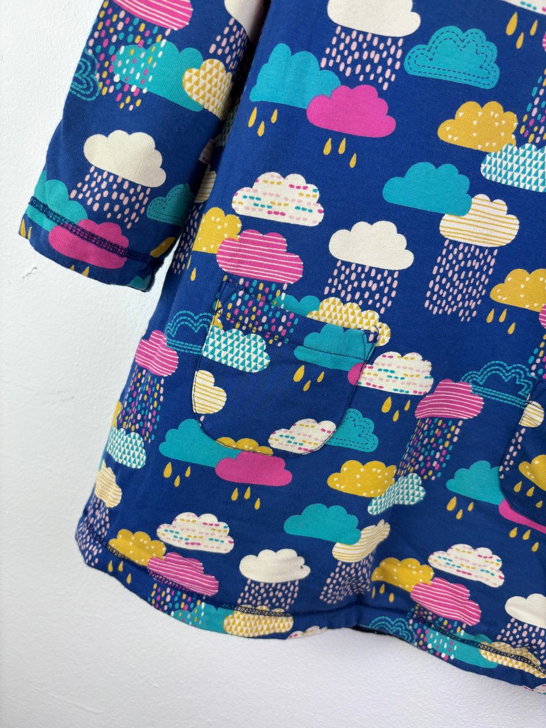 Frugi Blue Rain Cloud Dress 4-5 Years-Dresses-Second Snuggle Preloved