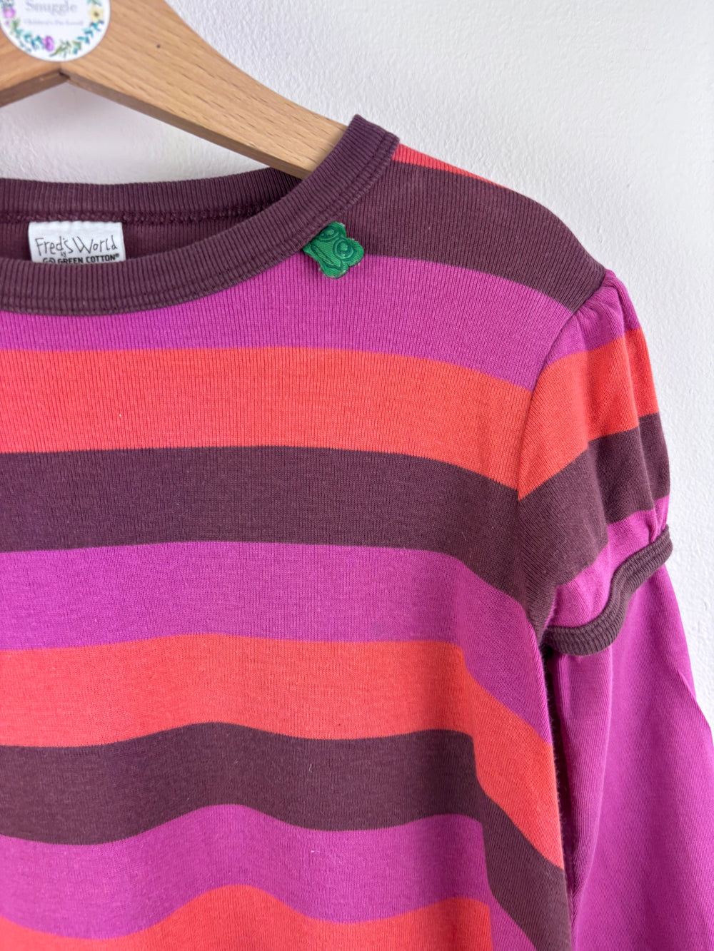 Freds World Purple Pink Stripe Balloon Dress 5 Years-Dresses-Second Snuggle Preloved