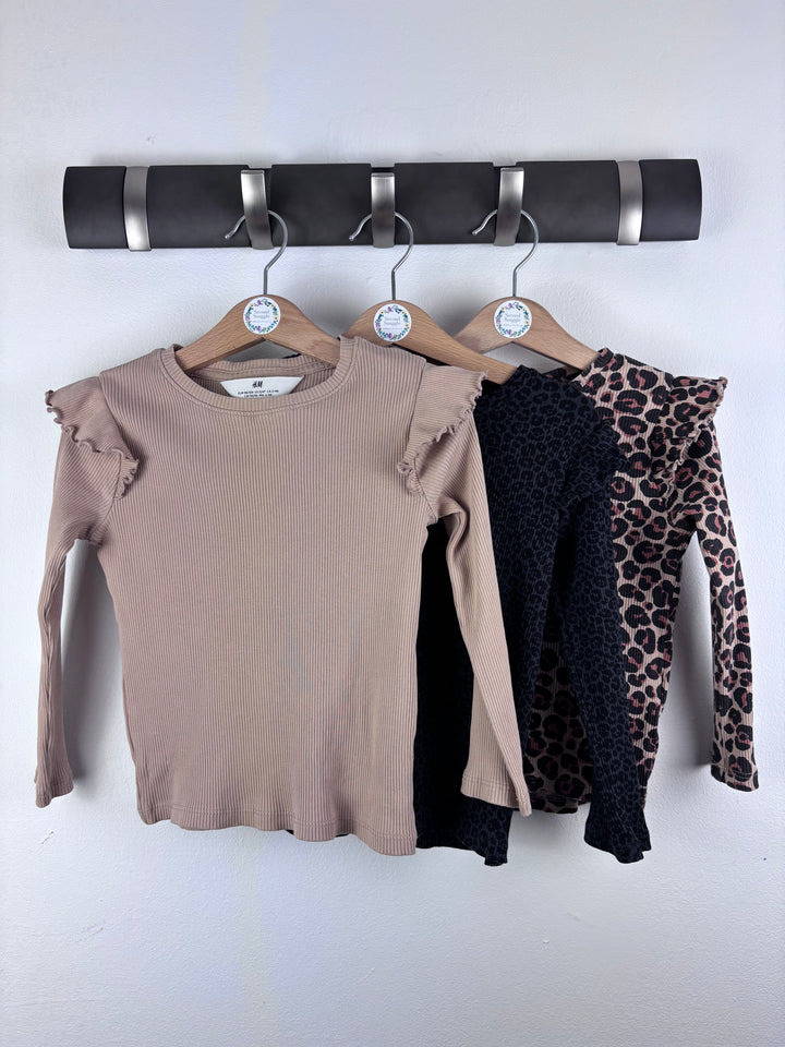 H&M Beige Ribbed Top and Leopard Leggings Bundle 3-4 Years-Tops-Second Snuggle Preloved