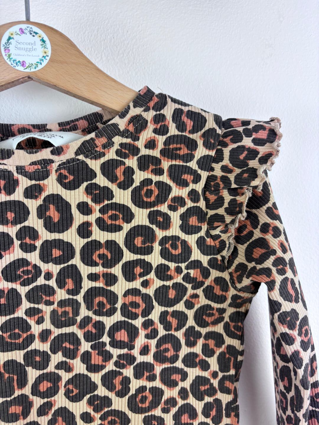 H&M Beige Ribbed Top and Leopard Leggings Bundle 3-4 Years-Tops-Second Snuggle Preloved