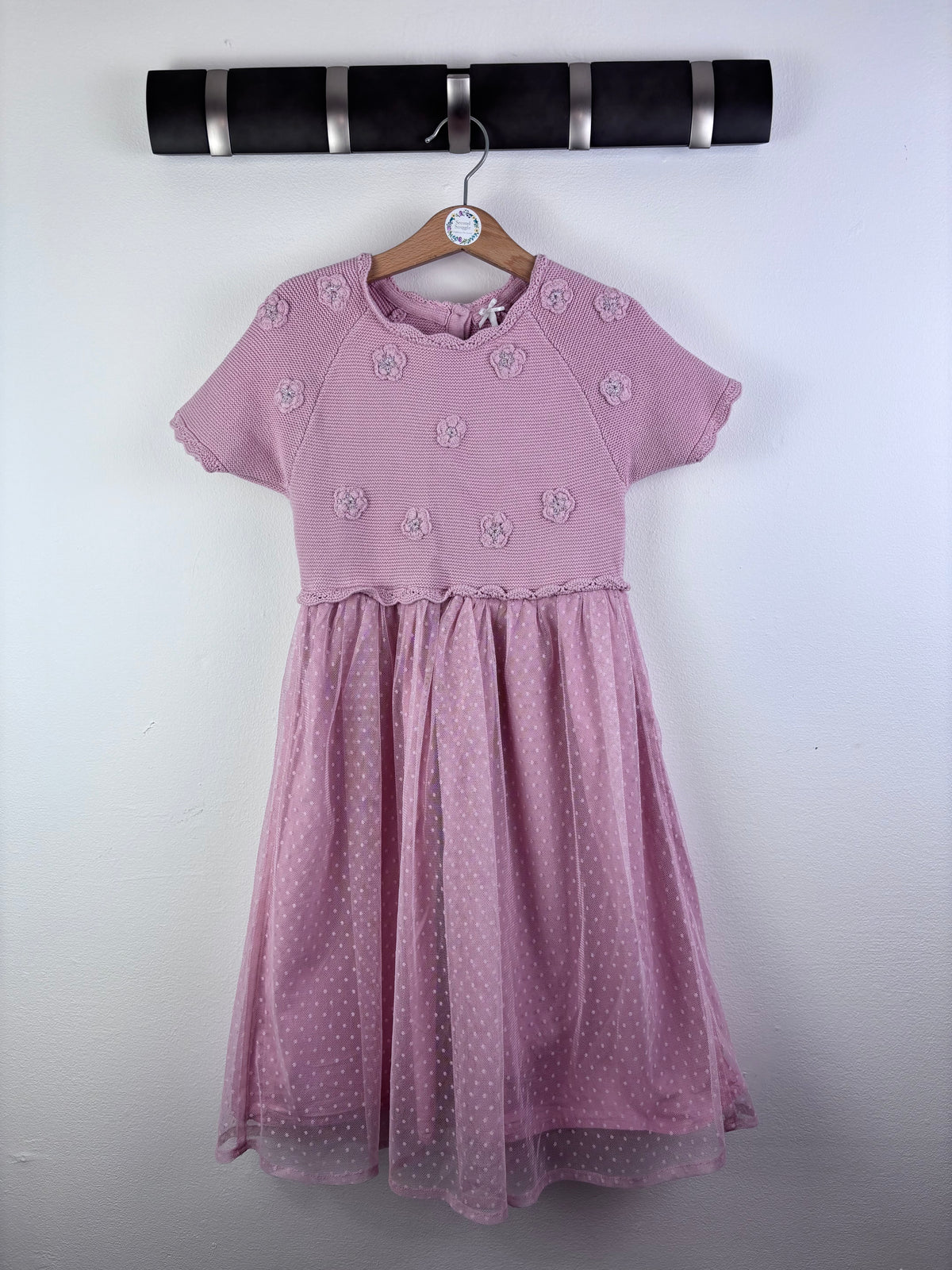 Next Pink Knit and Tulle Dress 6-7 Years-Dresses-Second Snuggle Preloved