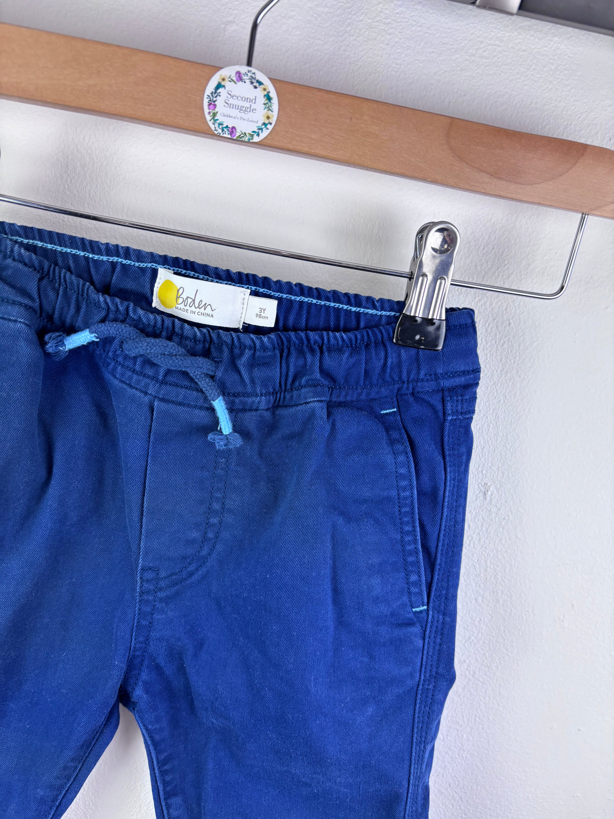 Boden Blue Pull On Trousers 3 Years-Trousers-Second Snuggle Preloved
