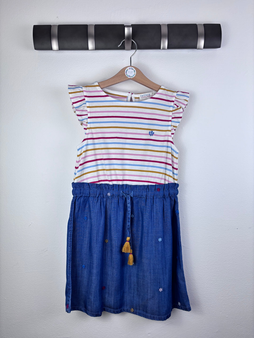 Fat Face Stripe and Chambray Dress 5-6 Years-Dresses-Second Snuggle Preloved