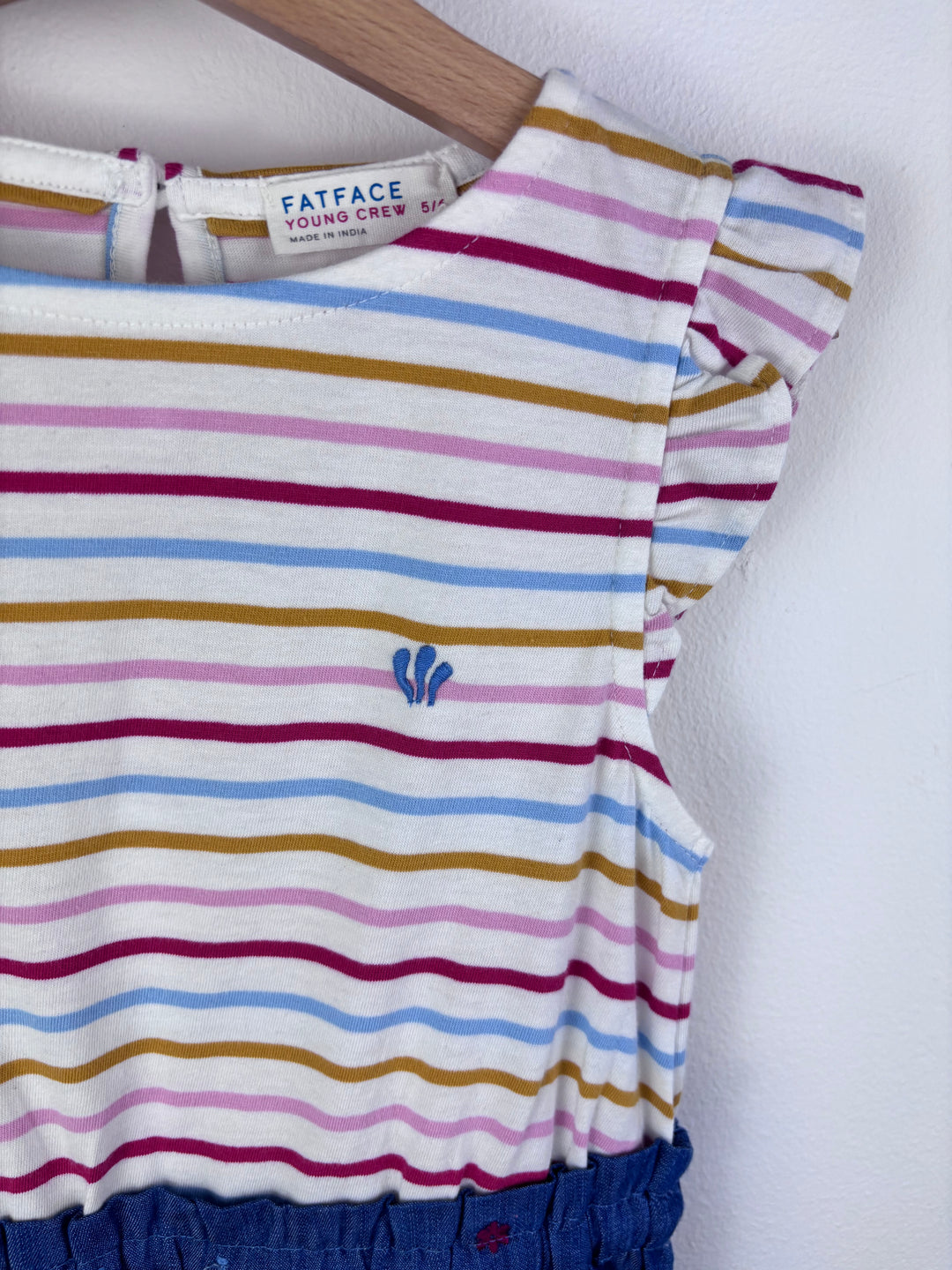 Fat Face Stripe and Chambray Dress 5-6 Years-Dresses-Second Snuggle Preloved
