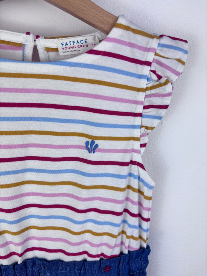 Fat Face Stripe and Chambray Dress 5-6 Years-Dresses-Second Snuggle Preloved