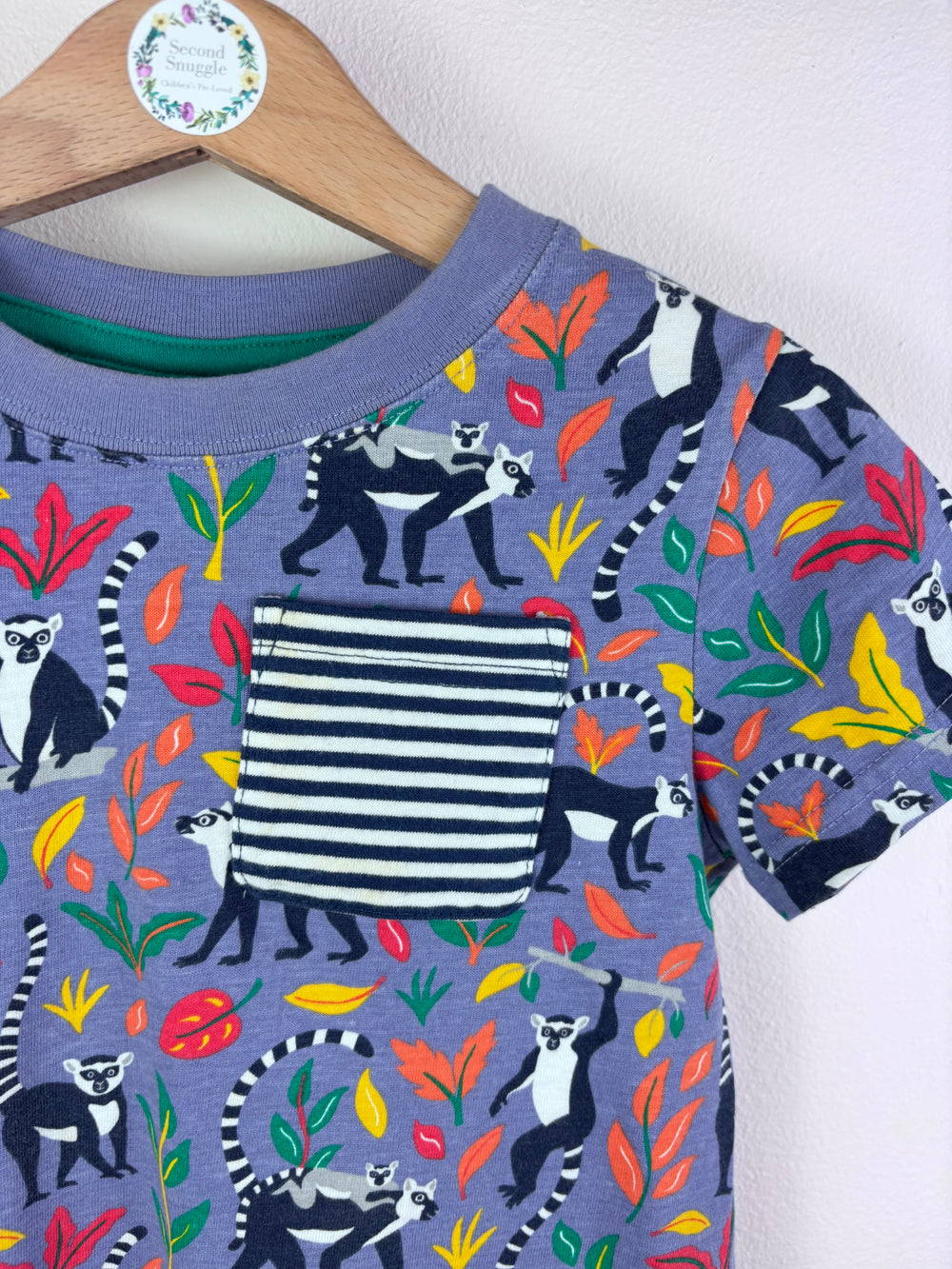 Frugi Purple Lemur Print Top 5-6 Years-Tops-Second Snuggle Preloved