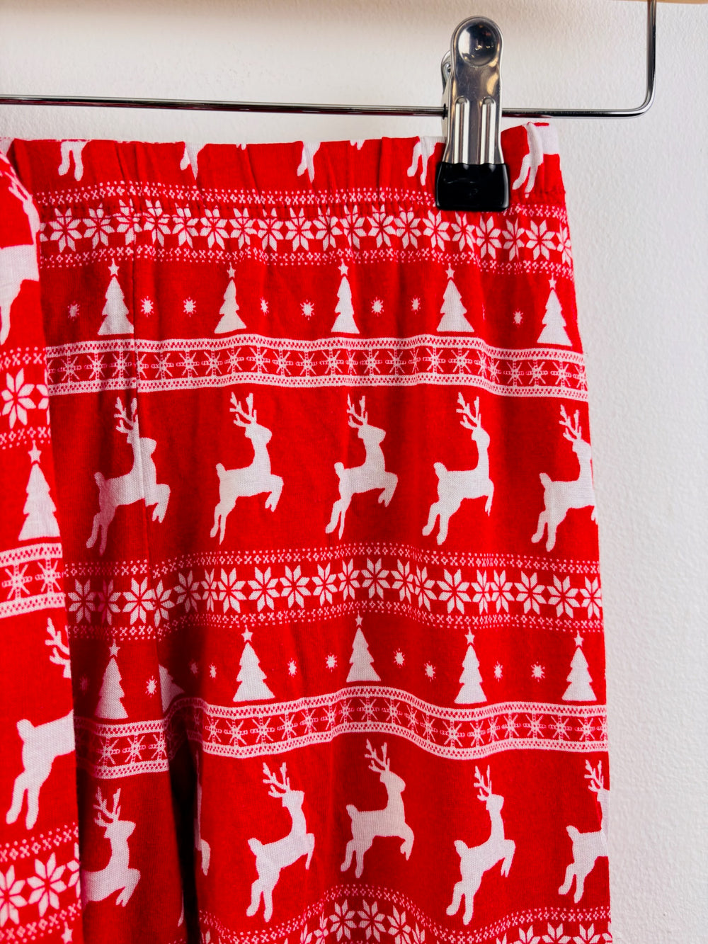 Urban Outlaws Red Christmas Pyjama Set Reindeer Fair Isle 4-5 Years-Night Wear-Second Snuggle Preloved