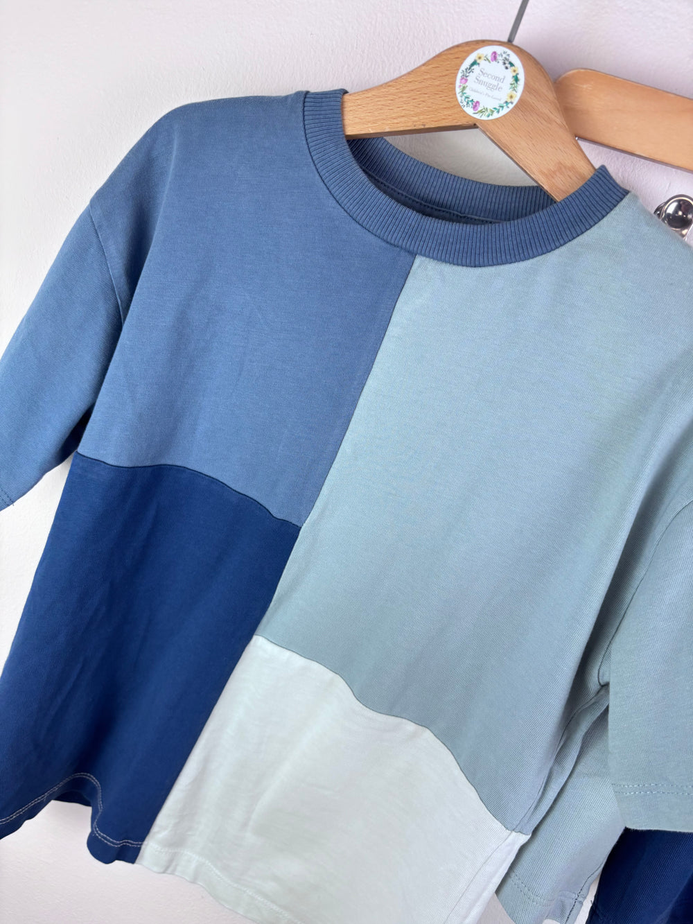 Next Blue Colour Block T-Shirt and Shorts Set 5-6 Years-Sets-Second Snuggle Preloved