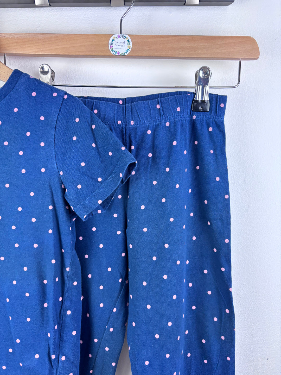 M&S Navy Spot Pyjama Set 6-7 Years-Night Wear-Second Snuggle Preloved