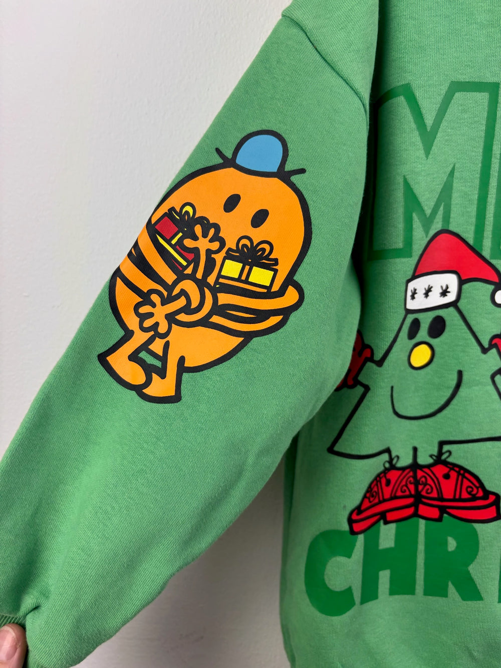 Next Green Mr Men Merry Christmas Sweatshirt 5-6 Years-Jumpers-Second Snuggle Preloved
