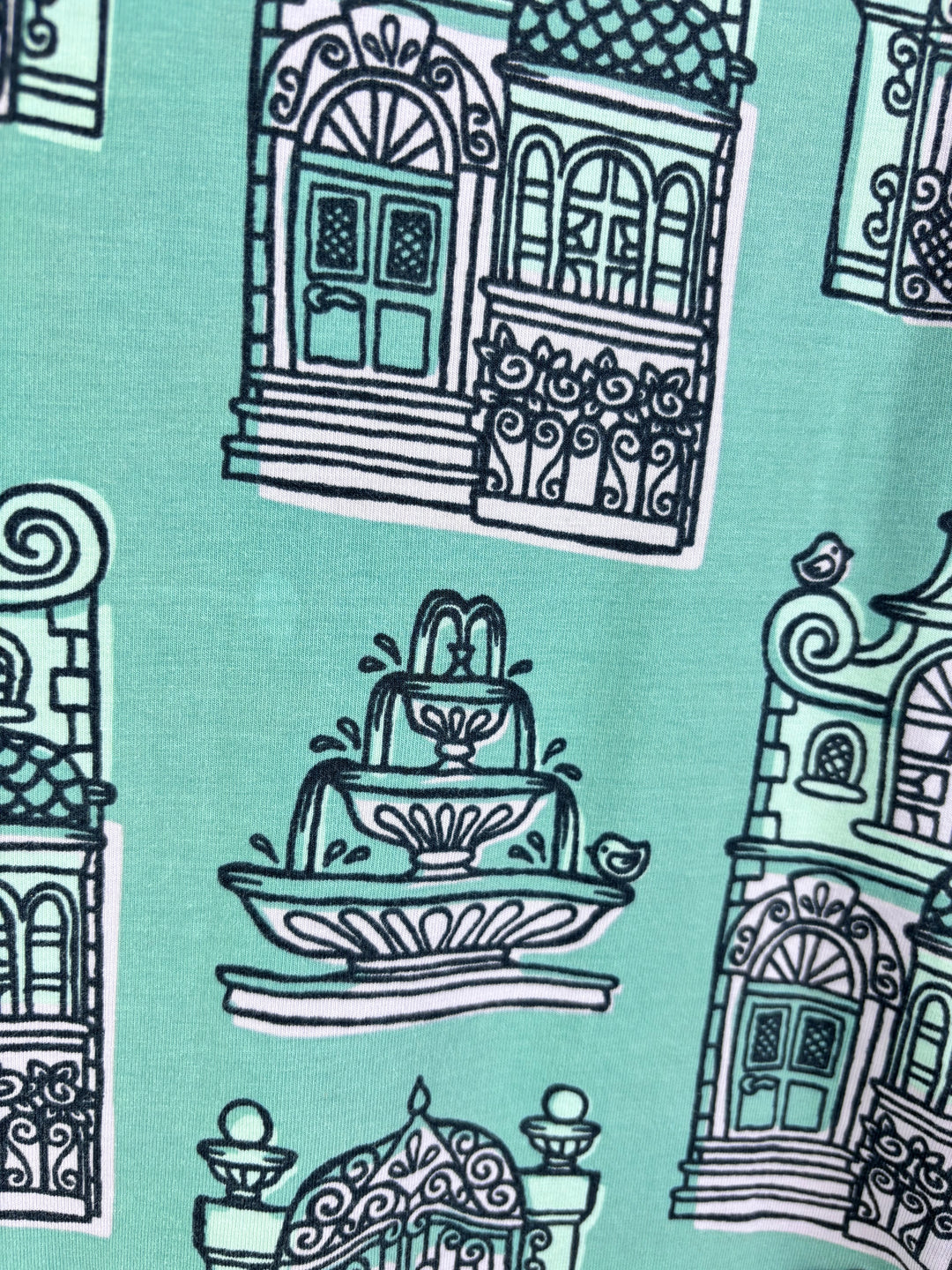Maxomorra Mint Dress Building Print Pockets 3-4 Years-Dresses-Second Snuggle Preloved
