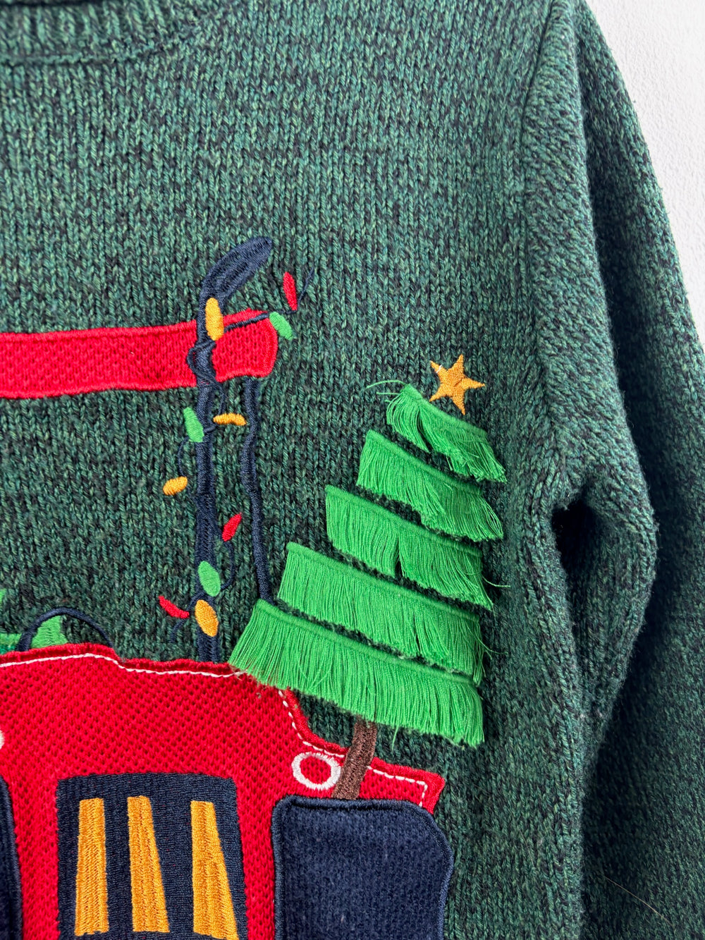 George Green Christmas Jumper Dinosaur Digger Design 5-6 Years-Jumpers-Second Snuggle Preloved