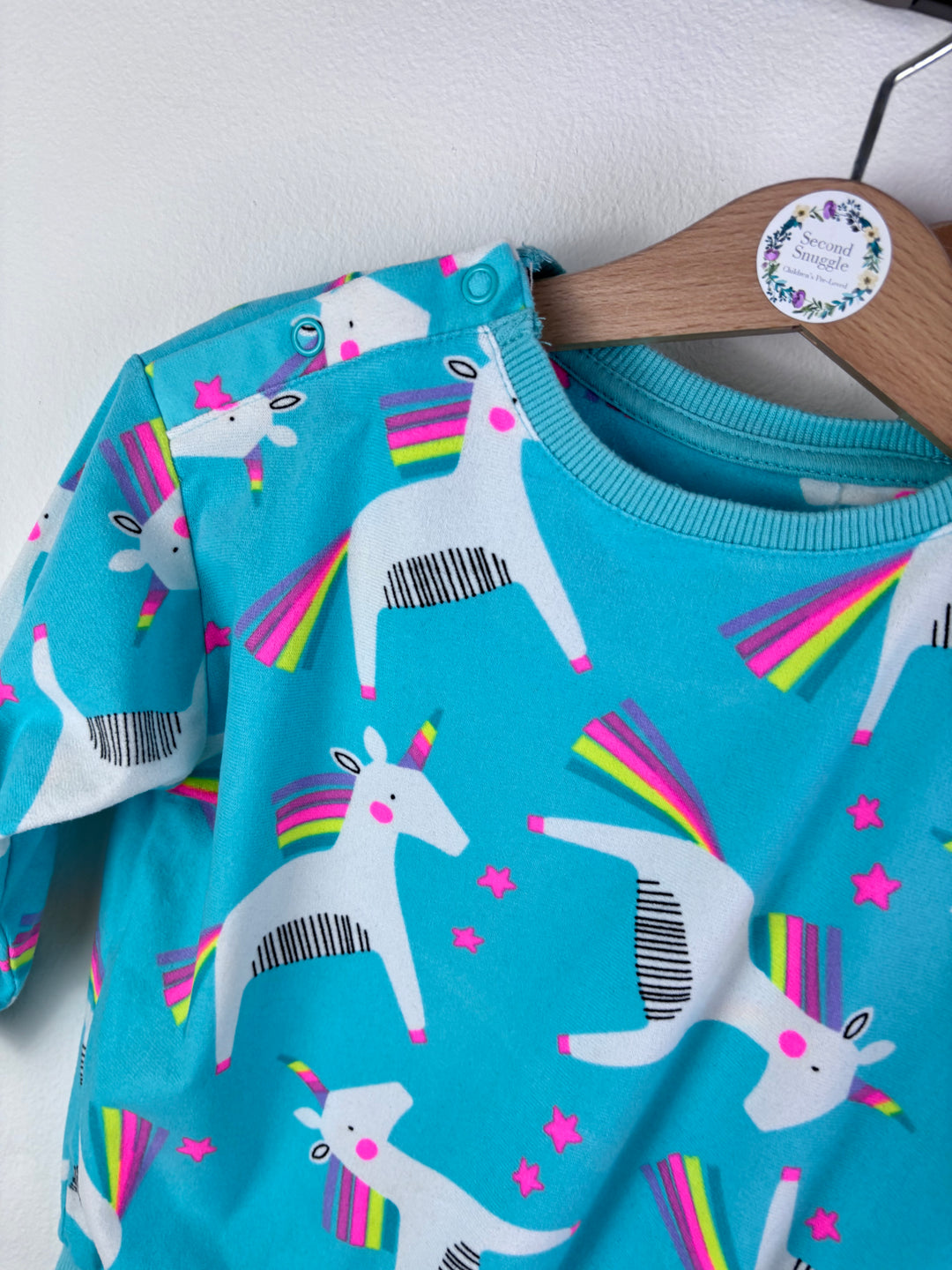 Next Turquoise Unicorn Pyjama Set 12-18 Months-Night Wear-Second Snuggle Preloved