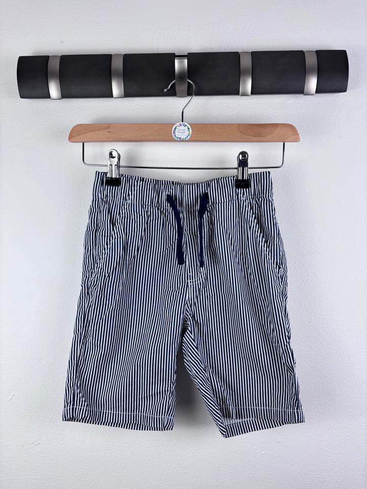 H&M Navy Stripe Shorts Drawstring 6-7 Years-Shorts-Second Snuggle Preloved