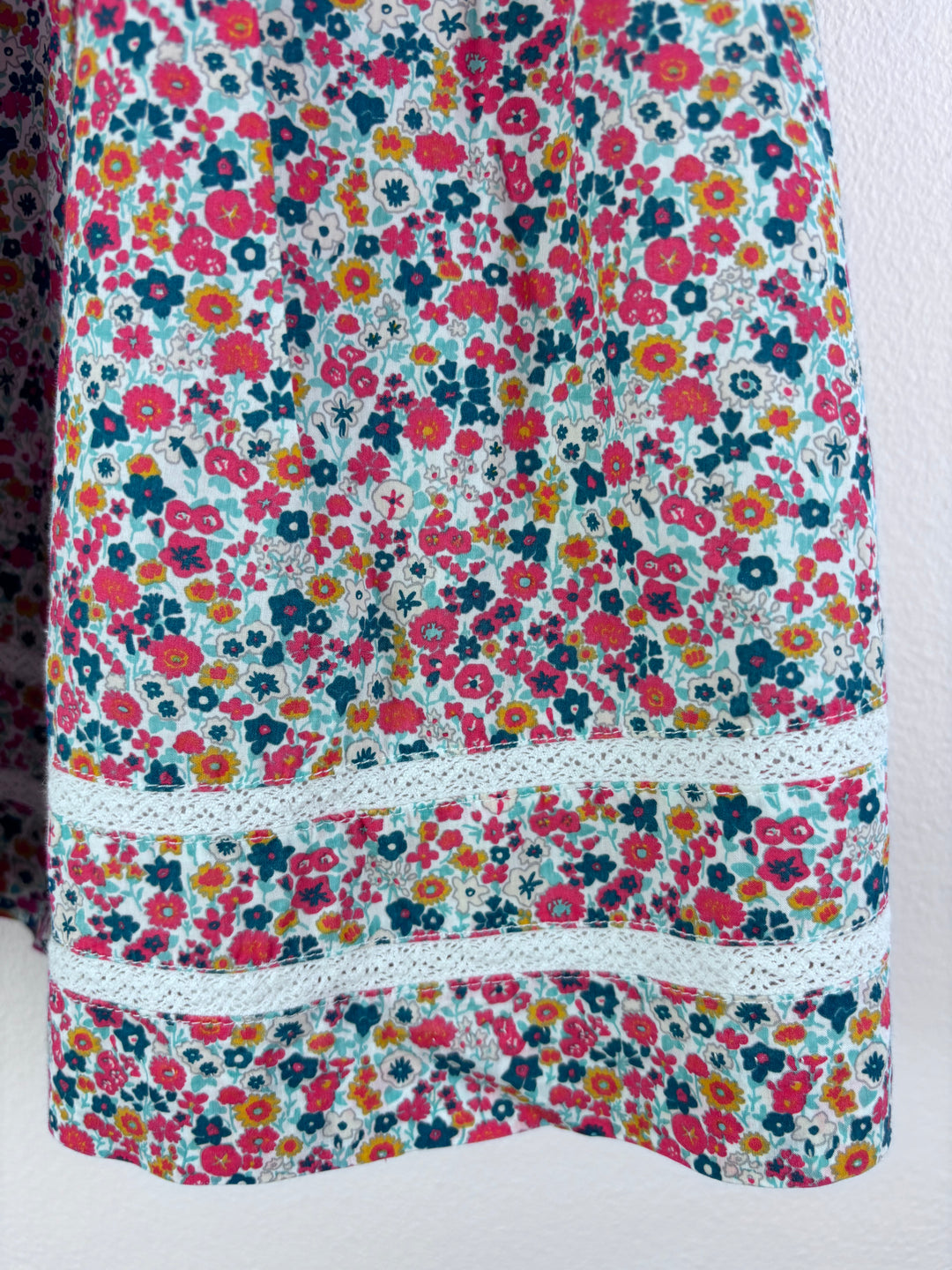 John Lewis Pink Floral Dress with Bloomers 6-9 Months-Dresses-Second Snuggle Preloved