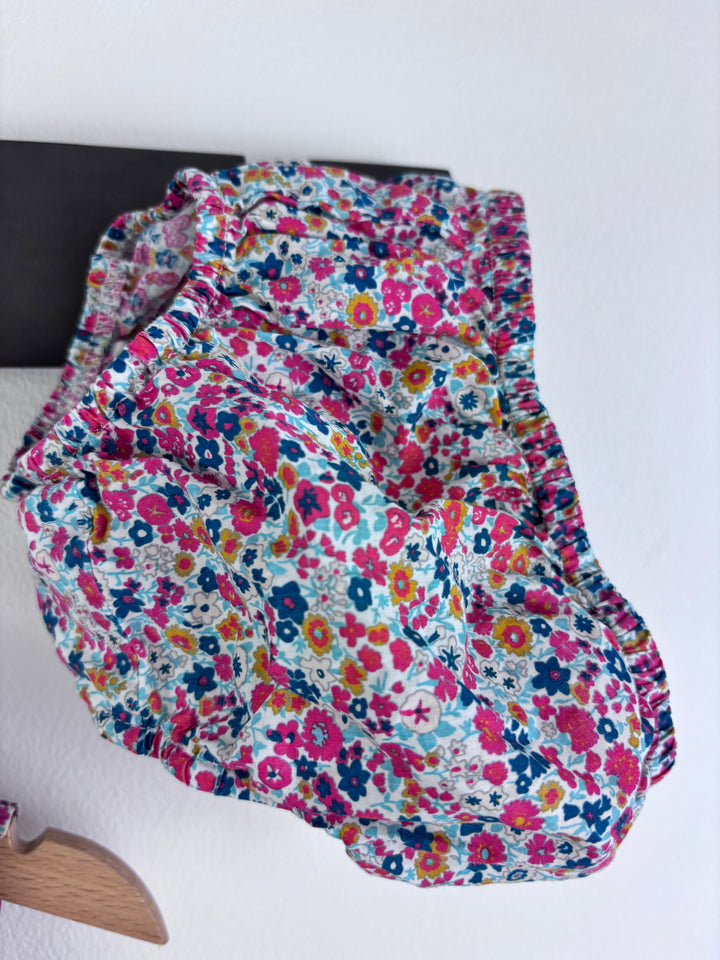 John Lewis Pink Floral Dress with Bloomers 6-9 Months-Dresses-Second Snuggle Preloved