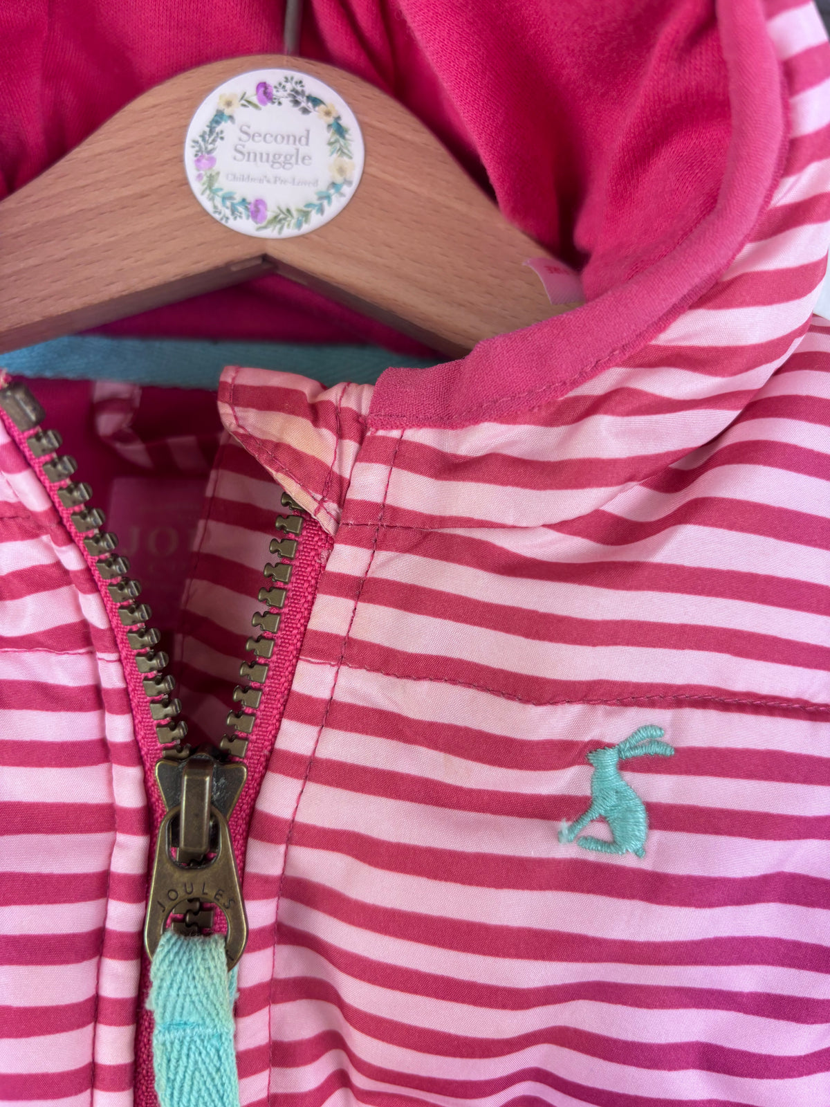 Joules Pink Stripe Hooded Gilet 3-6 Months-Gilets-Second Snuggle Preloved
