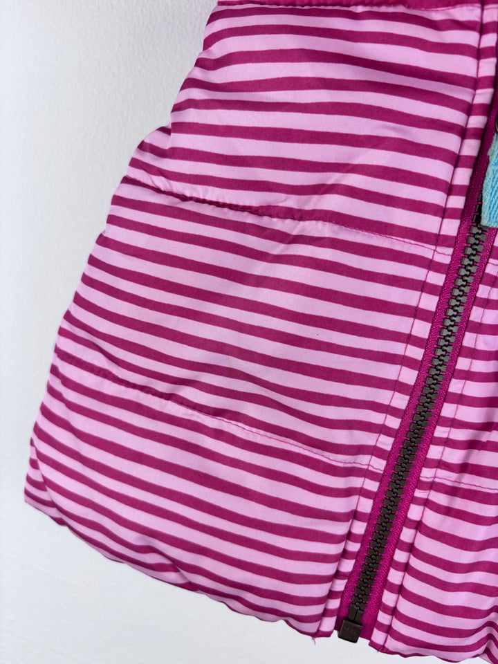 Joules Pink Stripe Hooded Gilet 3-6 Months-Gilets-Second Snuggle Preloved